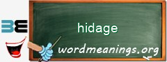 WordMeaning blackboard for hidage
